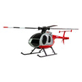 Amewi Hughes MD500 Helikopter Zivil 4-Kanal 6G 25354 Helikopter RTF – Seitenansicht mit Rotorblättern und Kufen