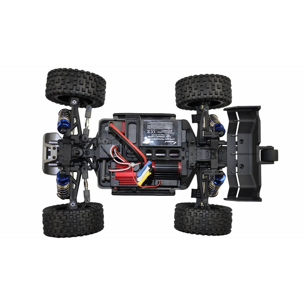 Amewi Hyper GO Buggy brushless 3S 4WD blau 22626 im Maßstab 1:16 Buggy RTR – Unteransicht