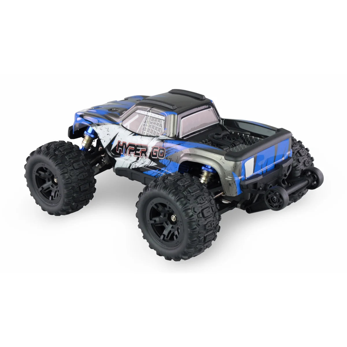 Amewi Hyper GO Monstertruck brushed 4WD mit GPS blau 22602 im Maßstab 1:16 Monster Truck RTR – Seitenansicht