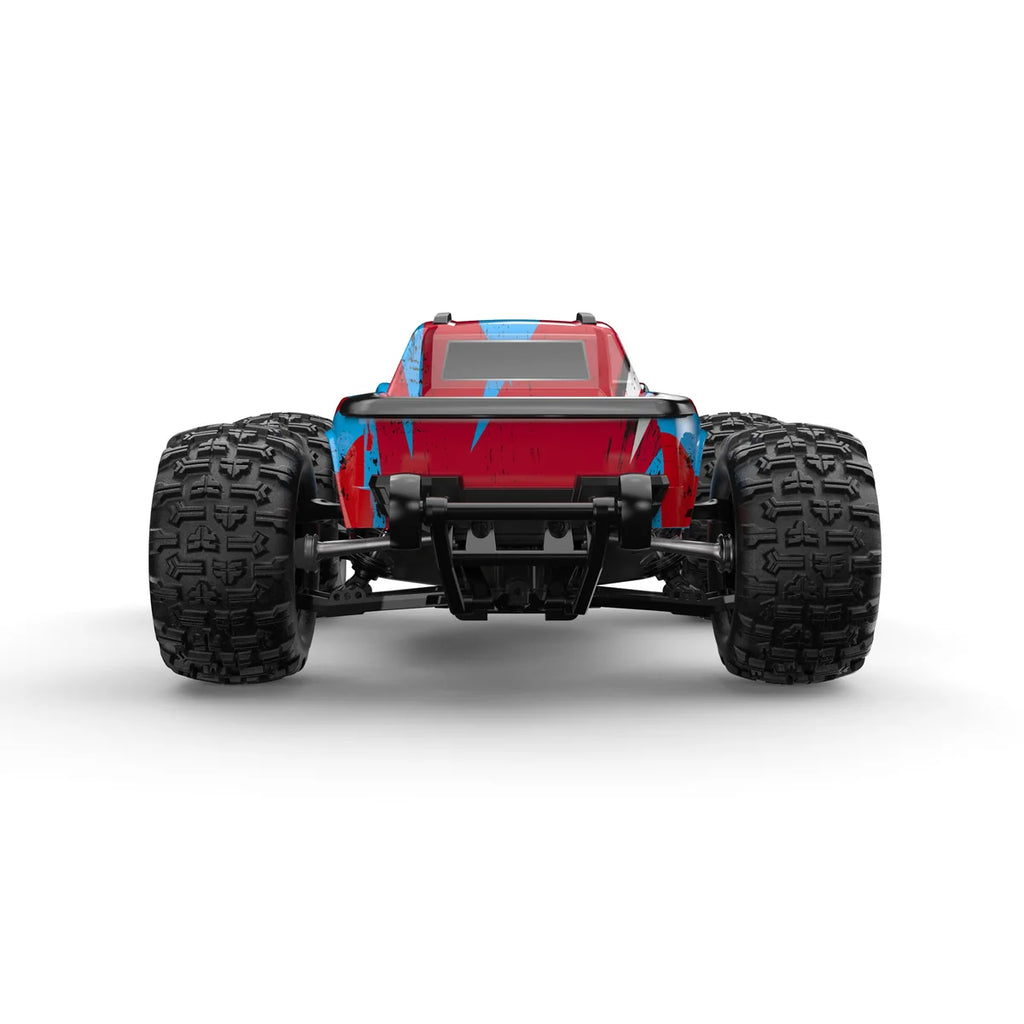 Amewi Hyper Go Monstertruck V2 brushless 4WD blau/weiß 22796 im Maßstab 1:16 Monster Truck RTR – Rückansicht