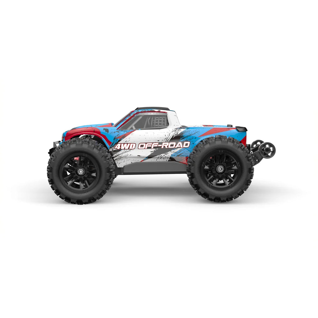 Amewi Hyper Go Monstertruck V2 brushless 4WD blau/weiß 22796 im Maßstab 1:16 Monster Truck RTR – Seitenansicht