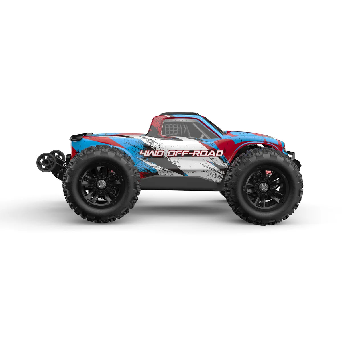 Amewi Hyper Go Monstertruck V2 brushless 4WD blau/weiß 22796 im Maßstab 1:16 Monster Truck RTR – Seitenansicht