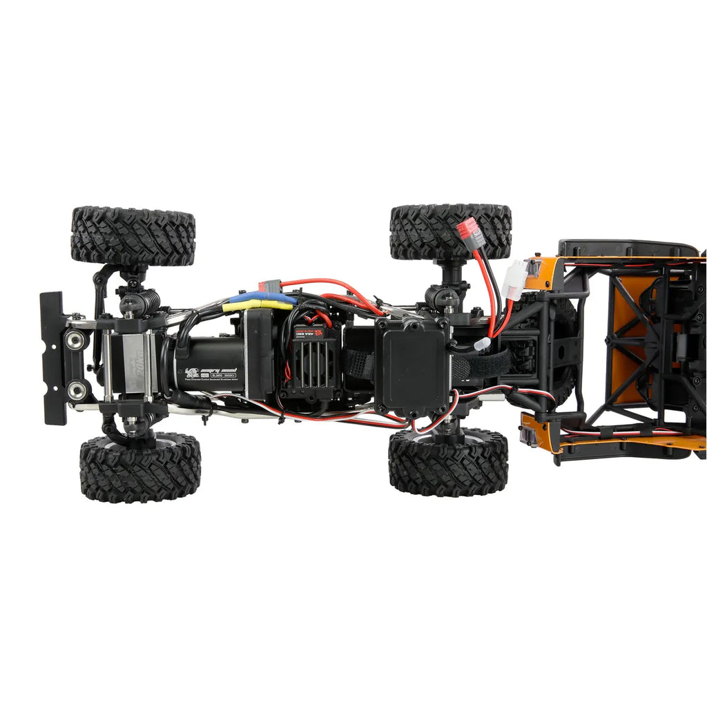 Amewi Hyper Go SC+ Scale Crawler brushless FOC gelb 22702 im Maßstab 1:12 Crawler RTR – Draufsicht