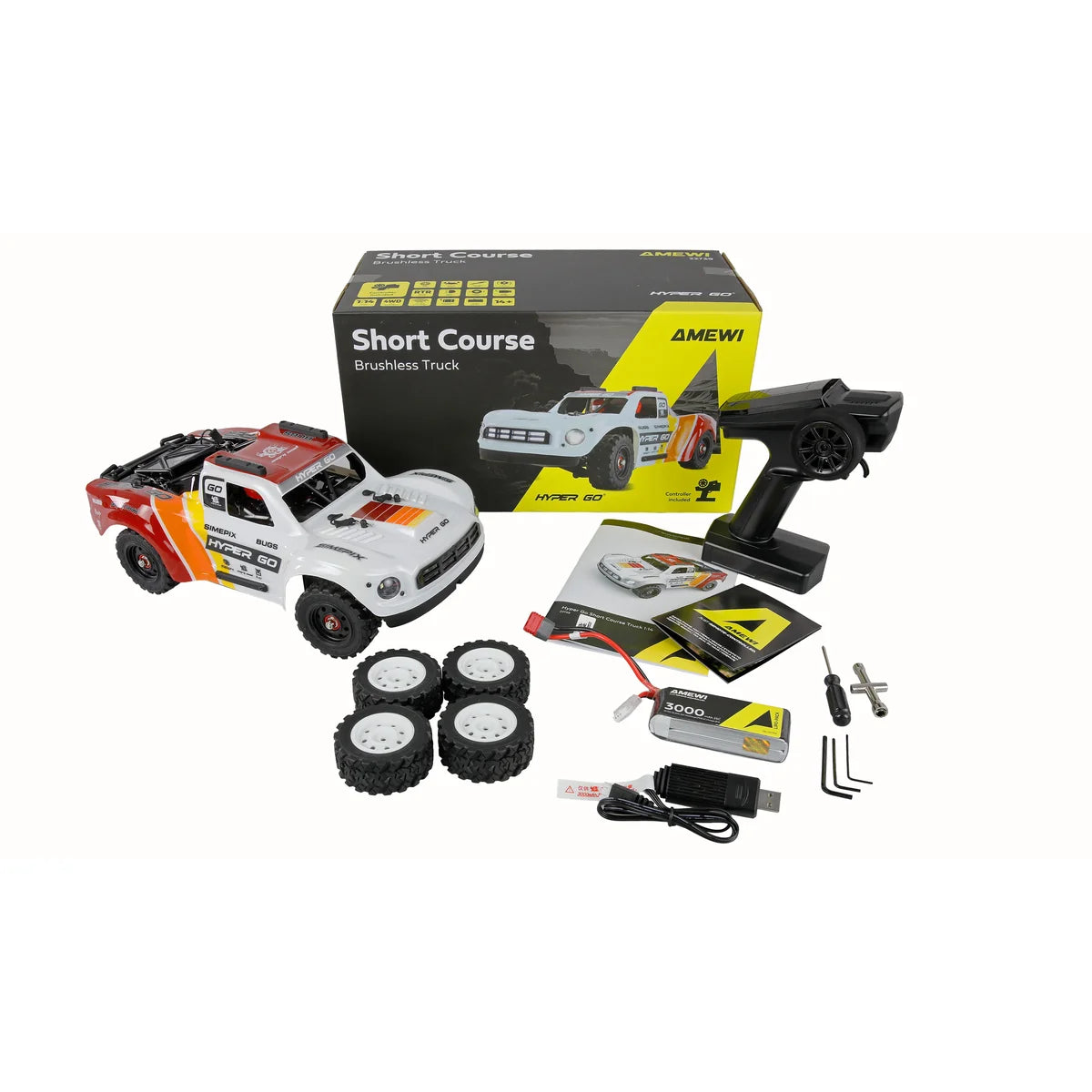 Amewi Hyper GO Short Course Truck Brushless 22739 im Maßstab 1:14 Offroad RTR – Lieferumfang und Zubehör