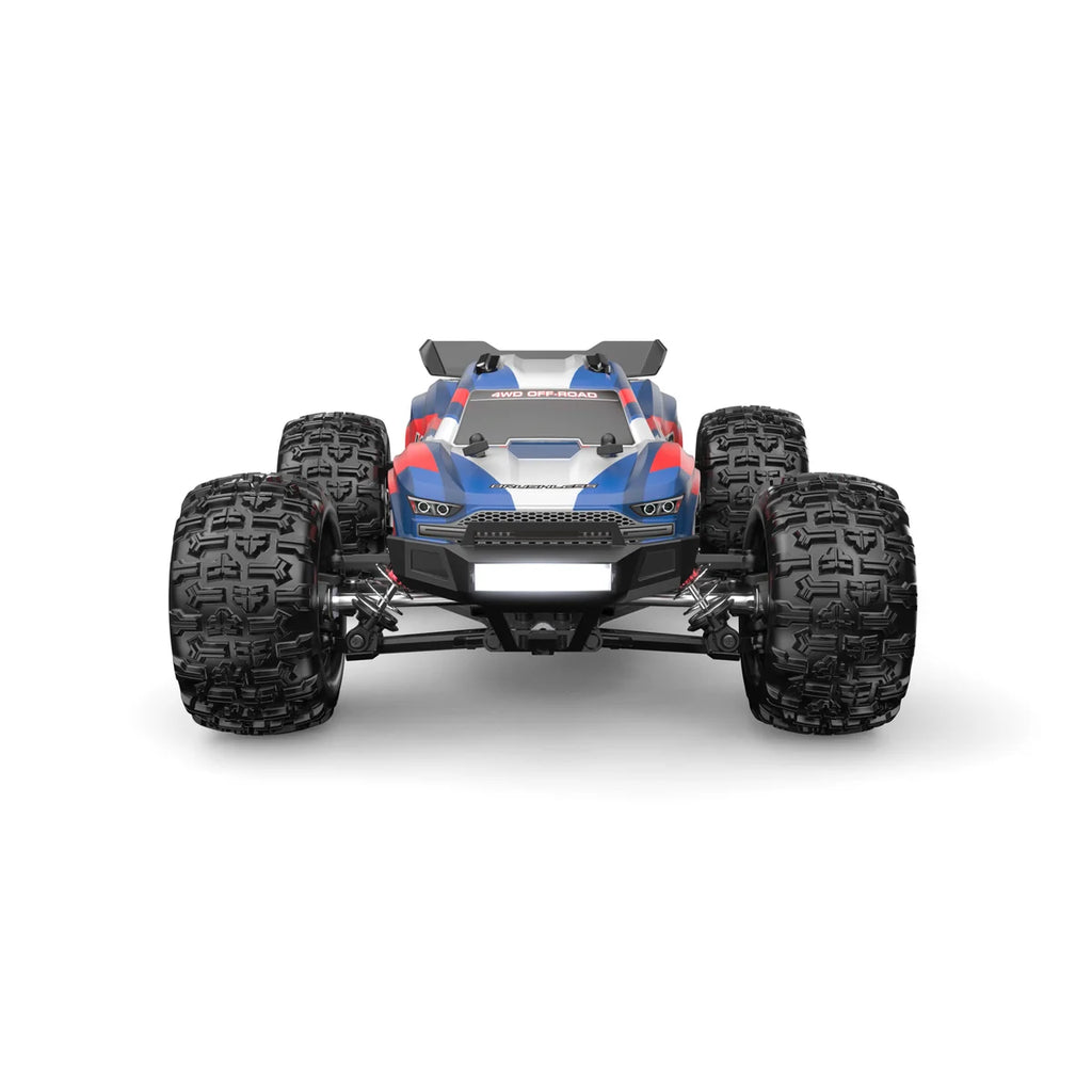 Amewi Hyper Go Truggy V2 brushless 4WD blau/rot 22797 im Maßstab 1:16 Offroad RTR – Frontansicht