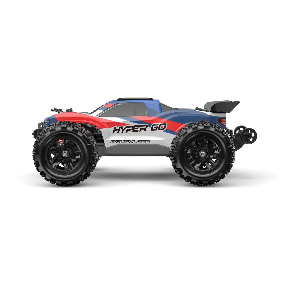 Amewi Hyper Go Truggy V2 brushless 4WD blau/rot 22797 im Maßstab 1:16 Offroad RTR – Seitenansicht