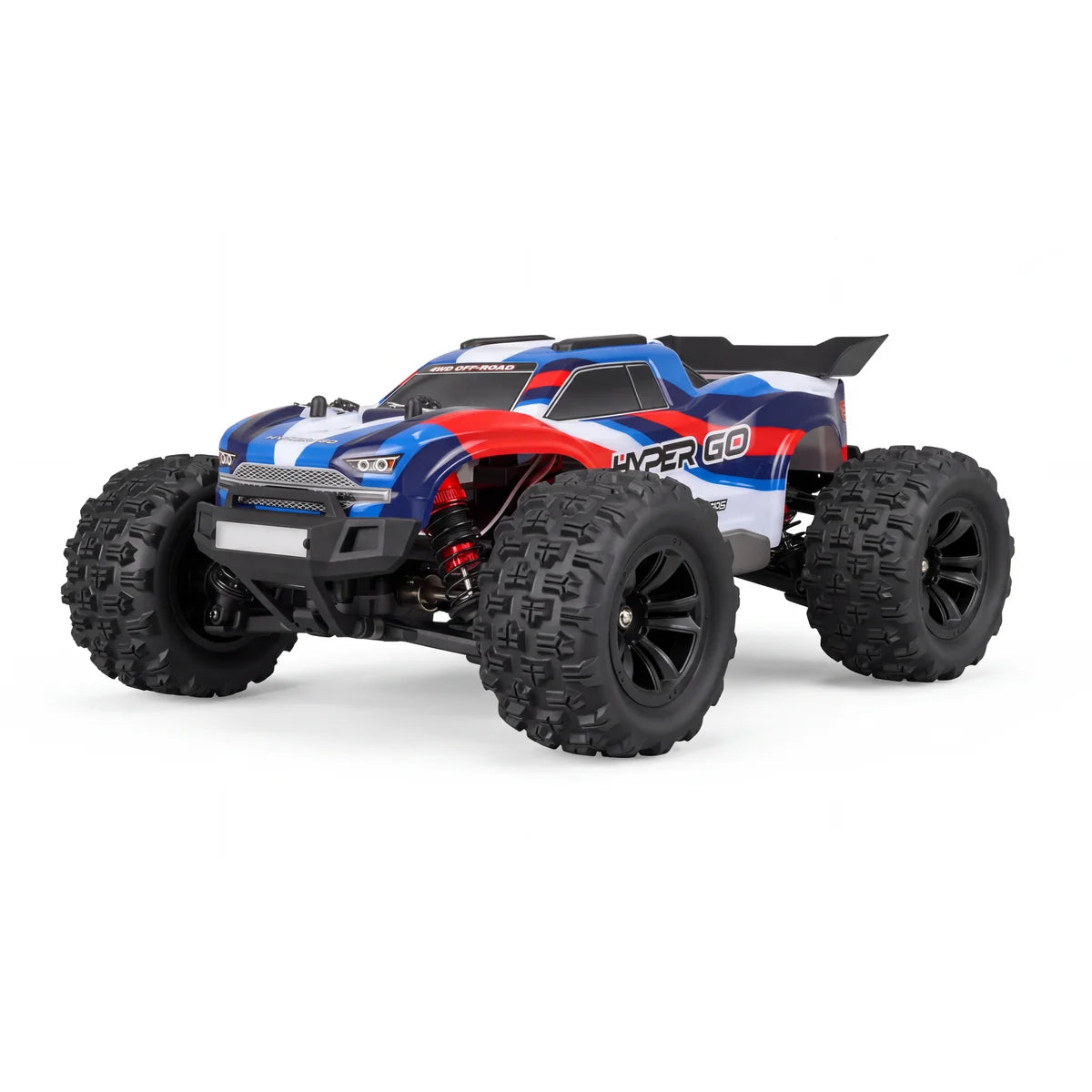 Amewi Hyper Go Truggy V2 brushless 4WD blau/rot 22797 im Maßstab 1:16 Offroad RTR – Seitenansicht