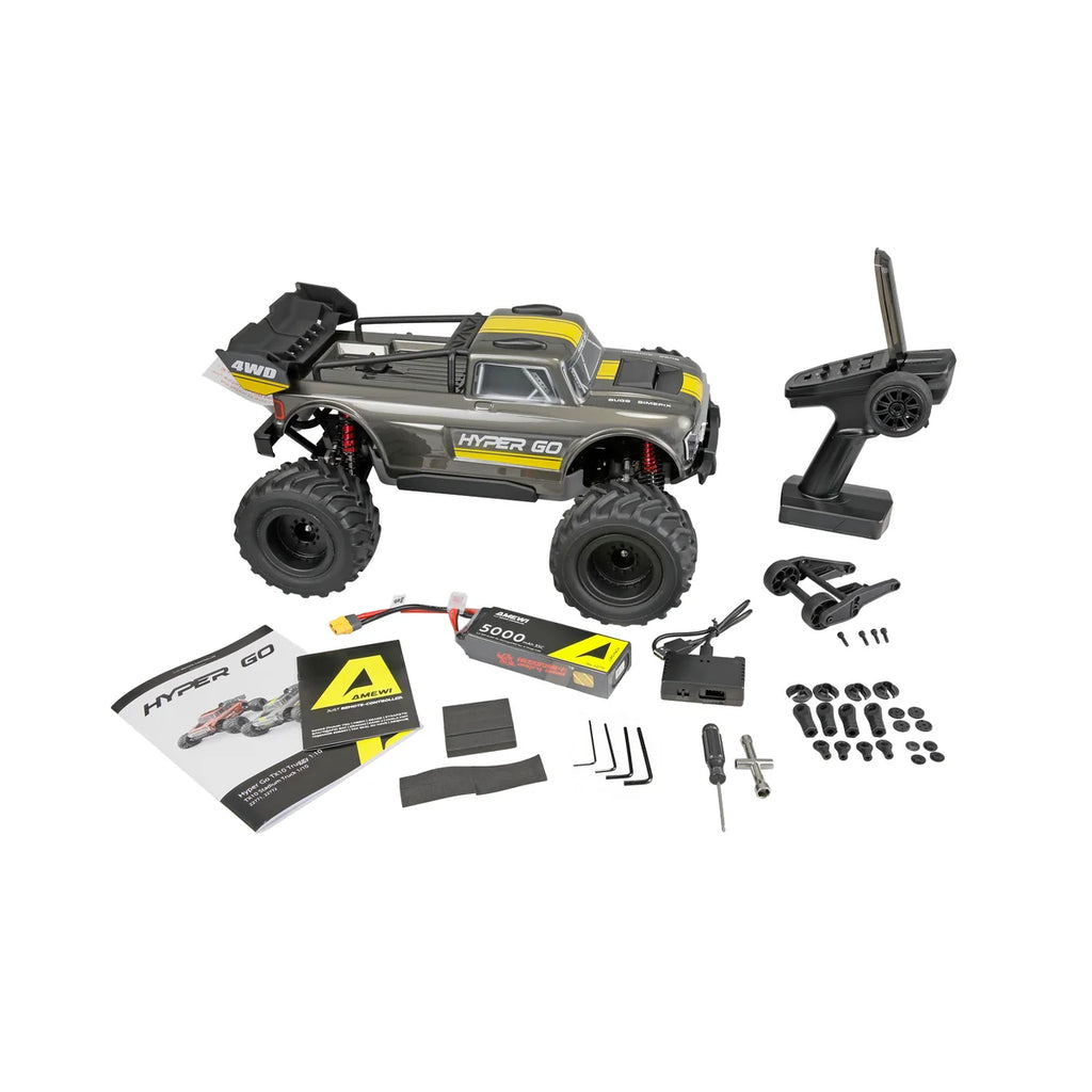 Amewi Hyper Go TX10 Truggy Brushless Grau 22771 im Maßstab 1:10 Offroad RTR – Lieferumfang und Zubehör