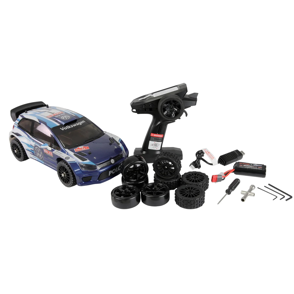 Amewi Hyper Go Volkswagen Polo R WRC Rallye/Drift 21141 im Maßstab 1:14 Drift RTR – Lieferumfang und Zubehör