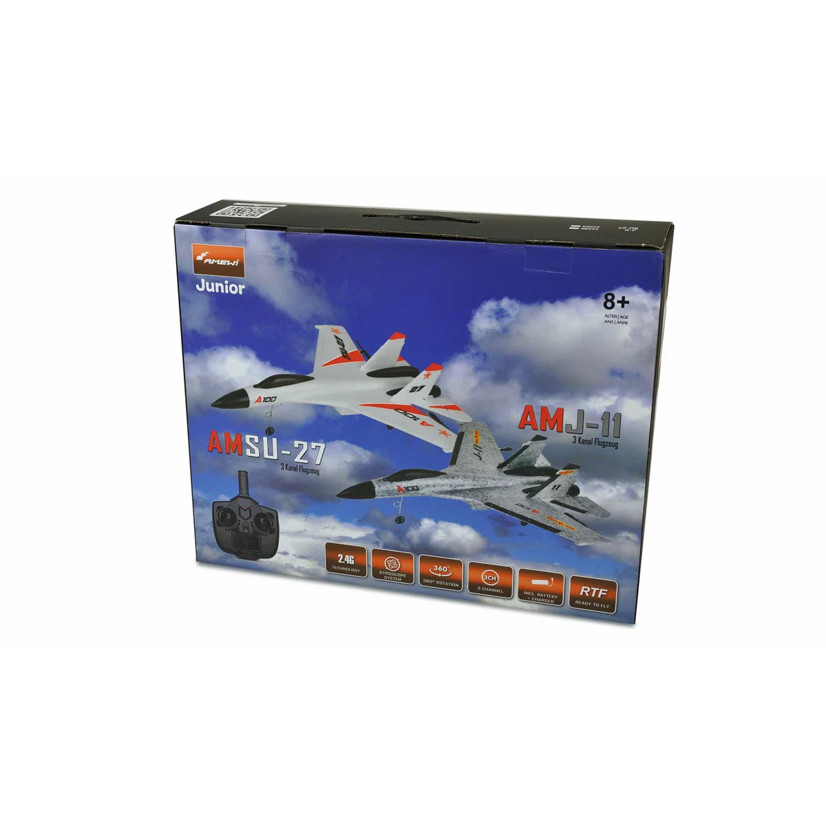 Amewi J-11 Flugzeug mit Gyro 3-Kanal 335mm 24090 Flugzeug RTF – Verpackung