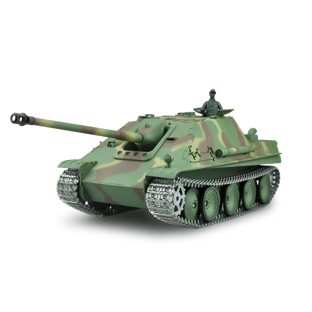 Amewi Jagdpanther G Advanced Line BB 23049 im Maßstab 1:16 Panzer RTR – Seitenansicht mit Flecktarn-Tarnung und Kettenantrieb