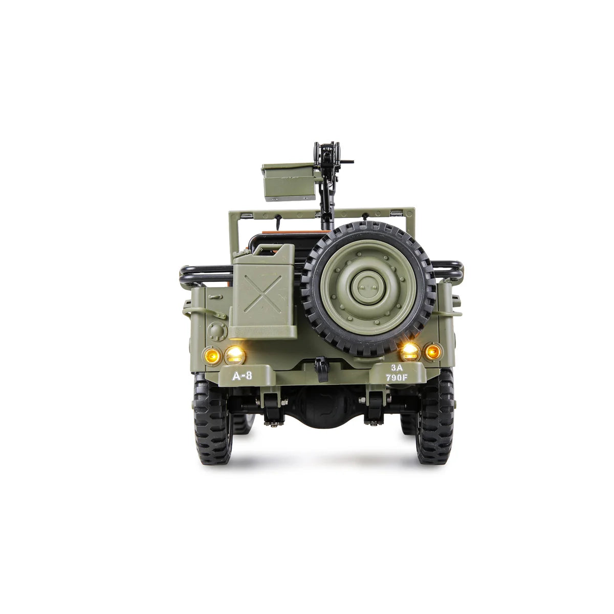 Amewi Jeep Willys MB Scale Crawler 4WD Grün 22737 im Maßstab 1:14 Crawler RTR – Rückansicht