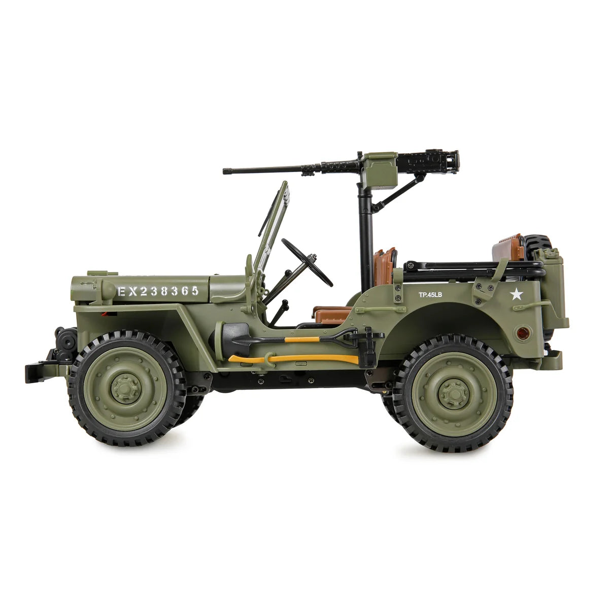 Amewi Jeep Willys MB Scale Crawler 4WD Grün 22737 im Maßstab 1:14 Crawler RTR – Seitenansicht