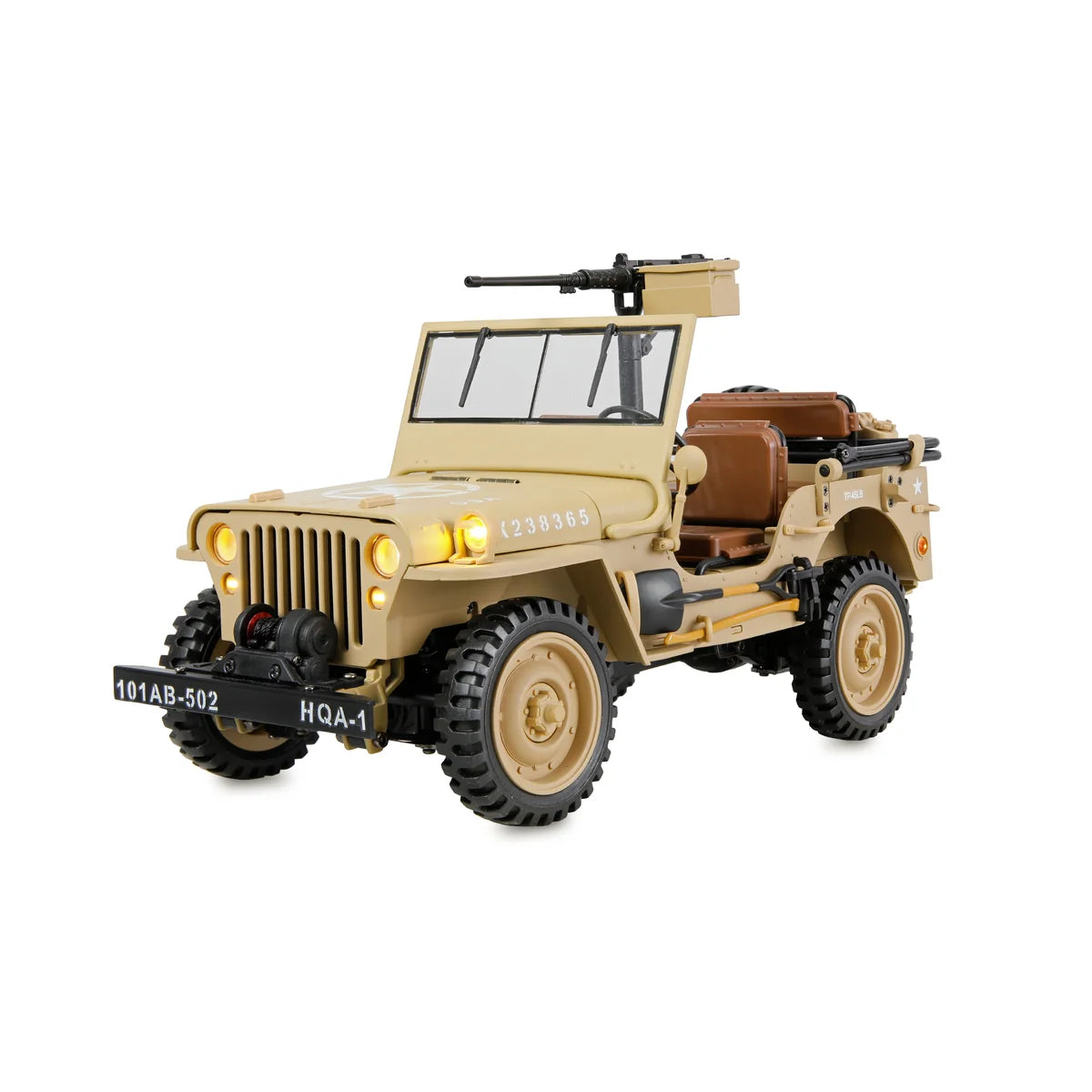 Amewi Jeep Willys MB Scale Crawler 4WD Sand 22738 im Maßstab 1:14 Crawler RTR – Seitenansicht