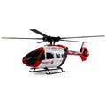 Amewi Johanniter H145 Helikopter Brushless 6-Kanal 6G 25365 Helikopter RTF – Seitenansicht mit Rotorblättern und Kufen