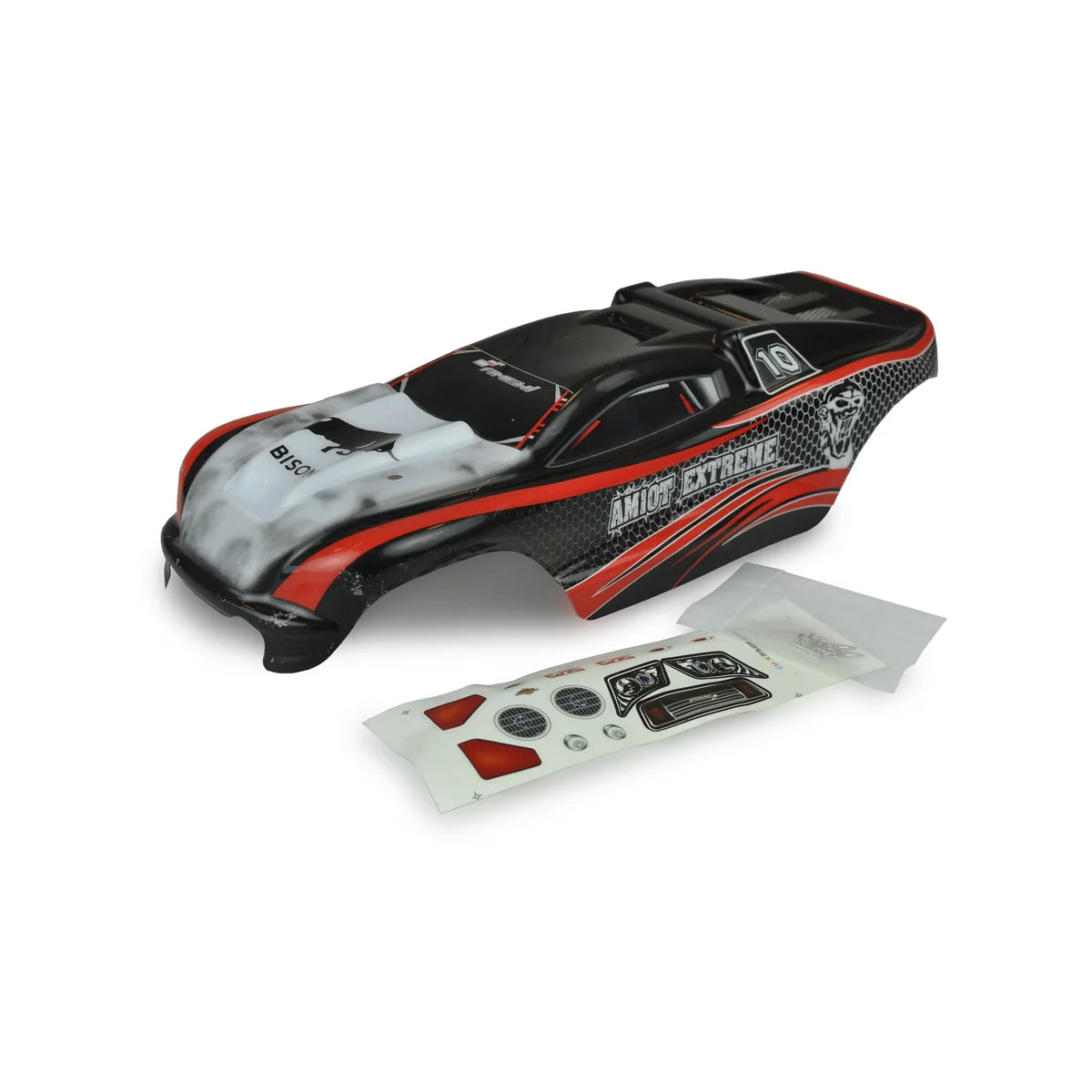 Amewi Karosserie AM10T Extreme schwarz/rot 009-ET1025EX Truggy – Lieferumfang und Zubehör