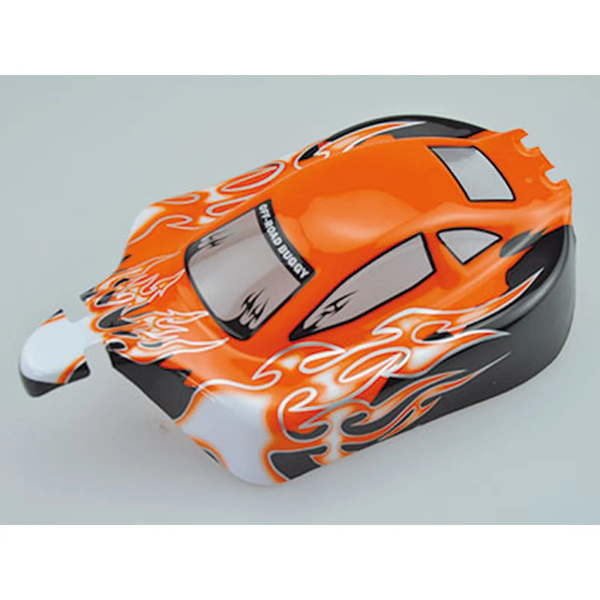 Amewi Karosserie Buggy Booster Orange 004-10070-1 im Maßstab 1:10 Buggy – Draufsicht mit orangefarbener Flammen-Karosserie