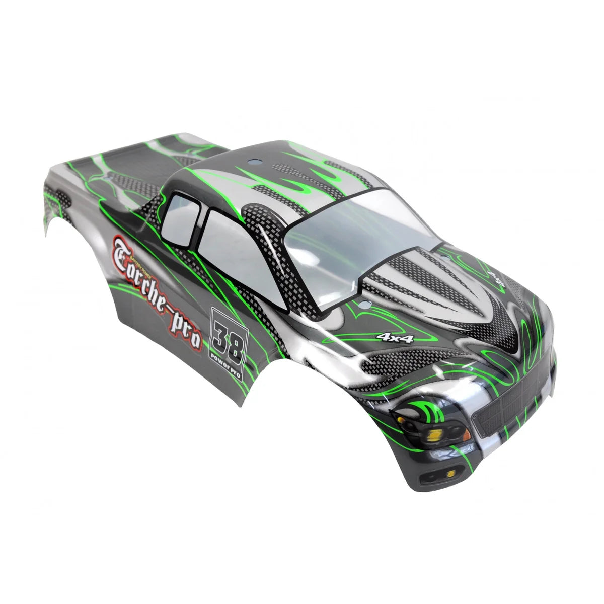 Amewi Karosserie Torche Pro MT grün , fertig lackiert 004-22034-002 im Maßstab 1:10 Monster Truck – Draufsicht