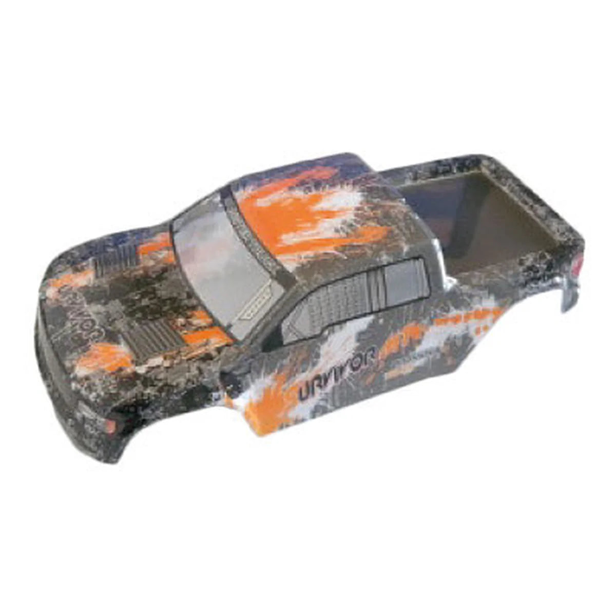 Amewi Karosserie Truck orange EVO 002-12687 Monster Truck – Draufsicht von oben, orange-graue Karosserie, Dach sichtbar