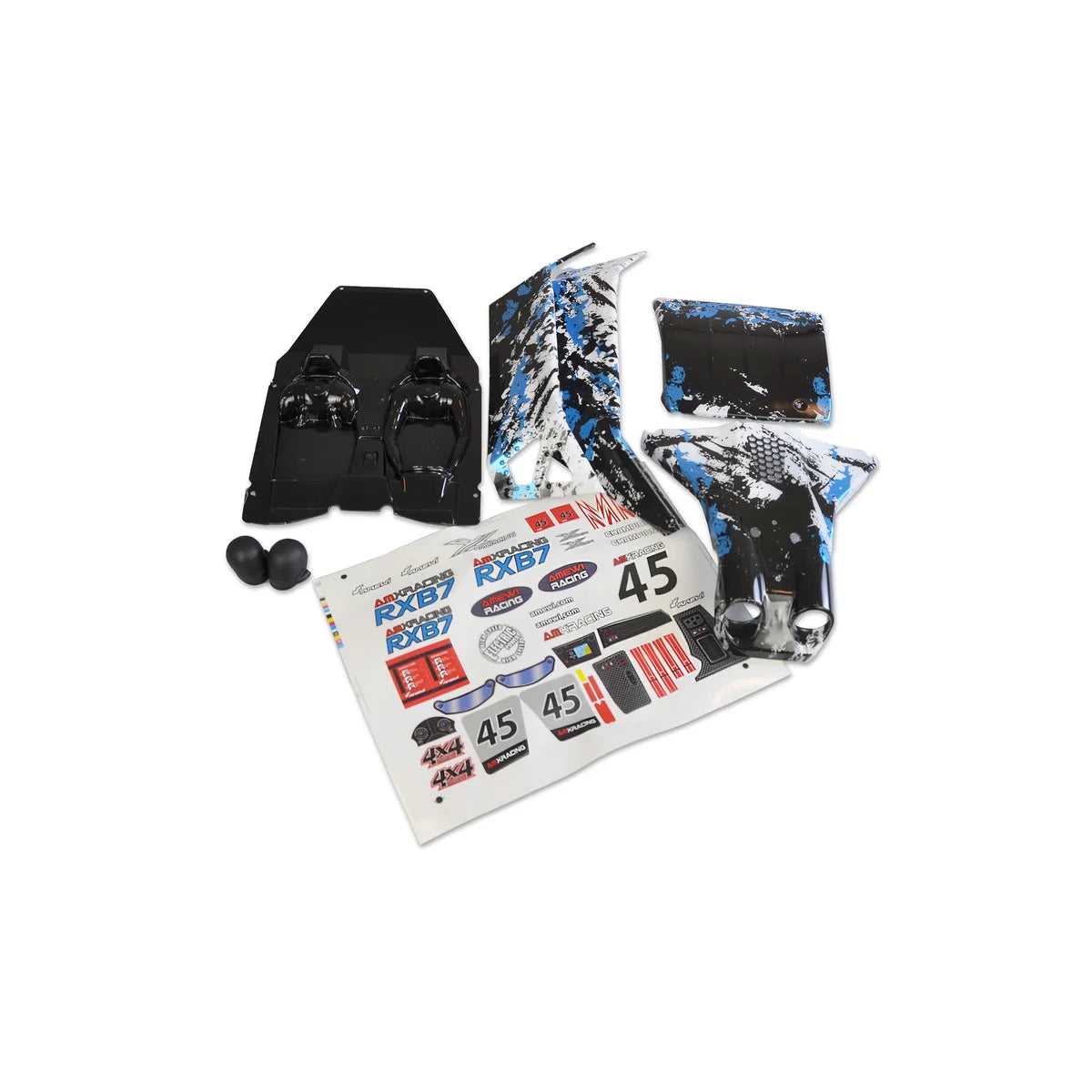 Amewi Karosserieteile für RXB7 Blau 019-22553039 Zubehör – Lieferumfang und Zubehör Karosserieparts, Decals, Reifen, Räder