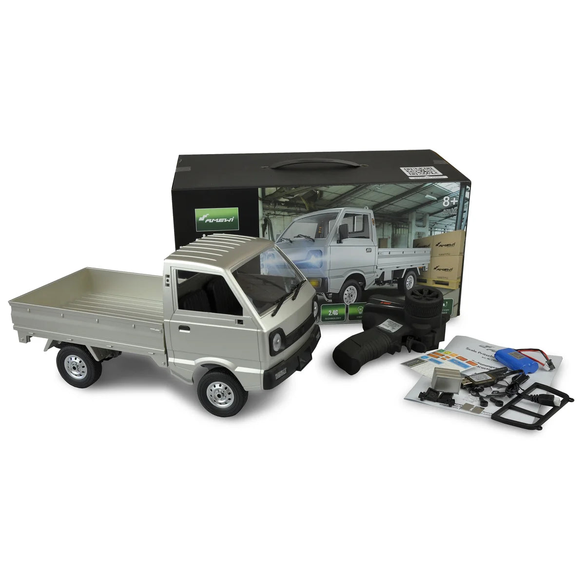 Amewi Kei Truck Scale Pritschenwagen 2WD 22506 im Maßstab 1:10 Offroad RTR – Lieferumfang und Zubehör