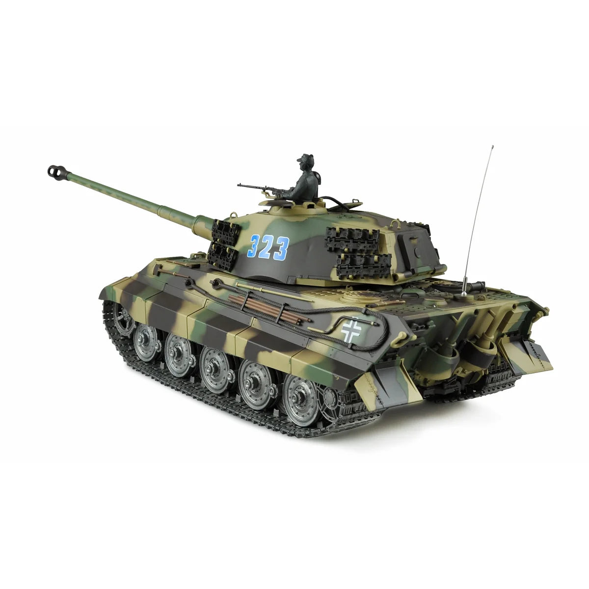 Amewi Königstiger Henschel-Turm Professional Line IR/BB 23053 im Maßstab 1:16 Panzer RTR – Seitenansicht