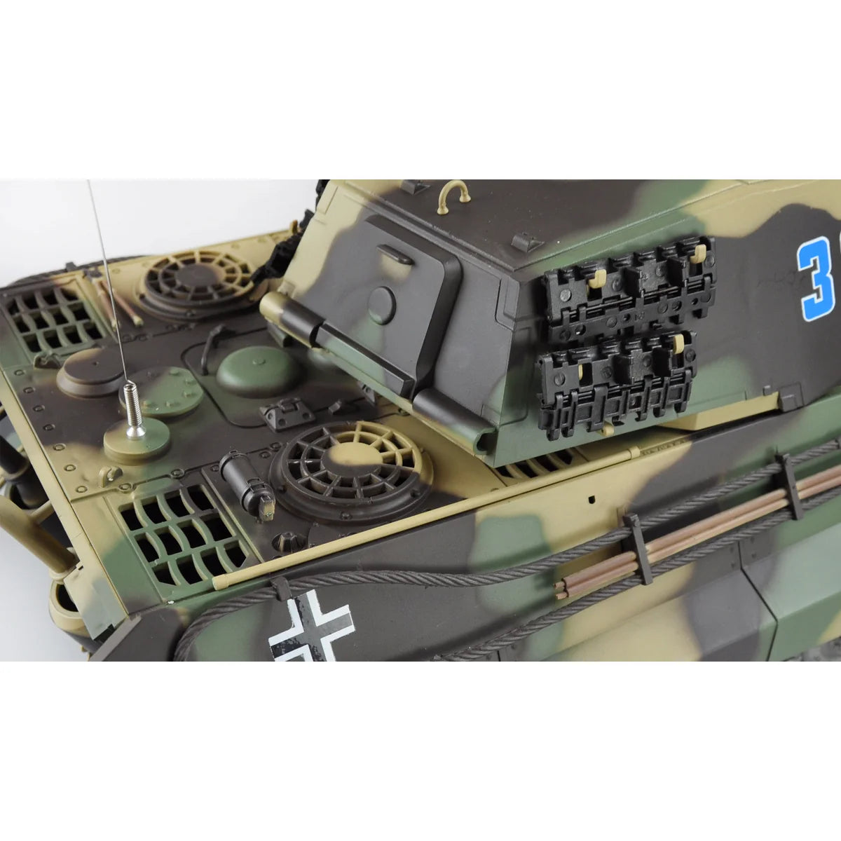Amewi Königstiger Henschelturm Advanced Line IR/BB 23109 im Maßstab 1:16 Panzer RTR – Draufsicht