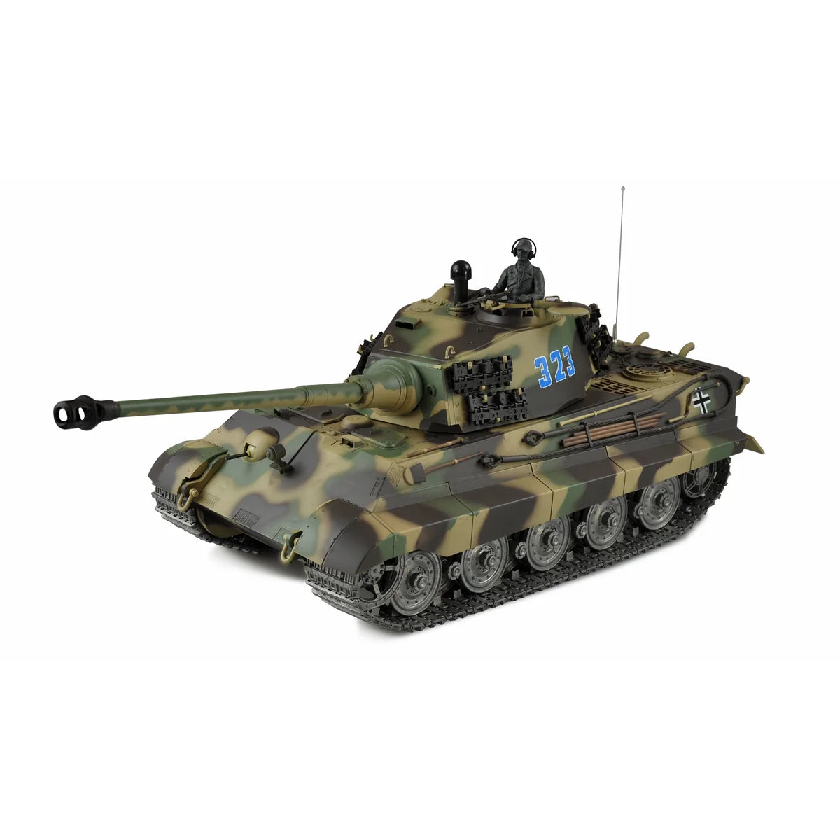Amewi Königstiger Henschelturm Professional Line IR/BB 23110 im Maßstab 1:16 Panzer RTR – Seitenansicht