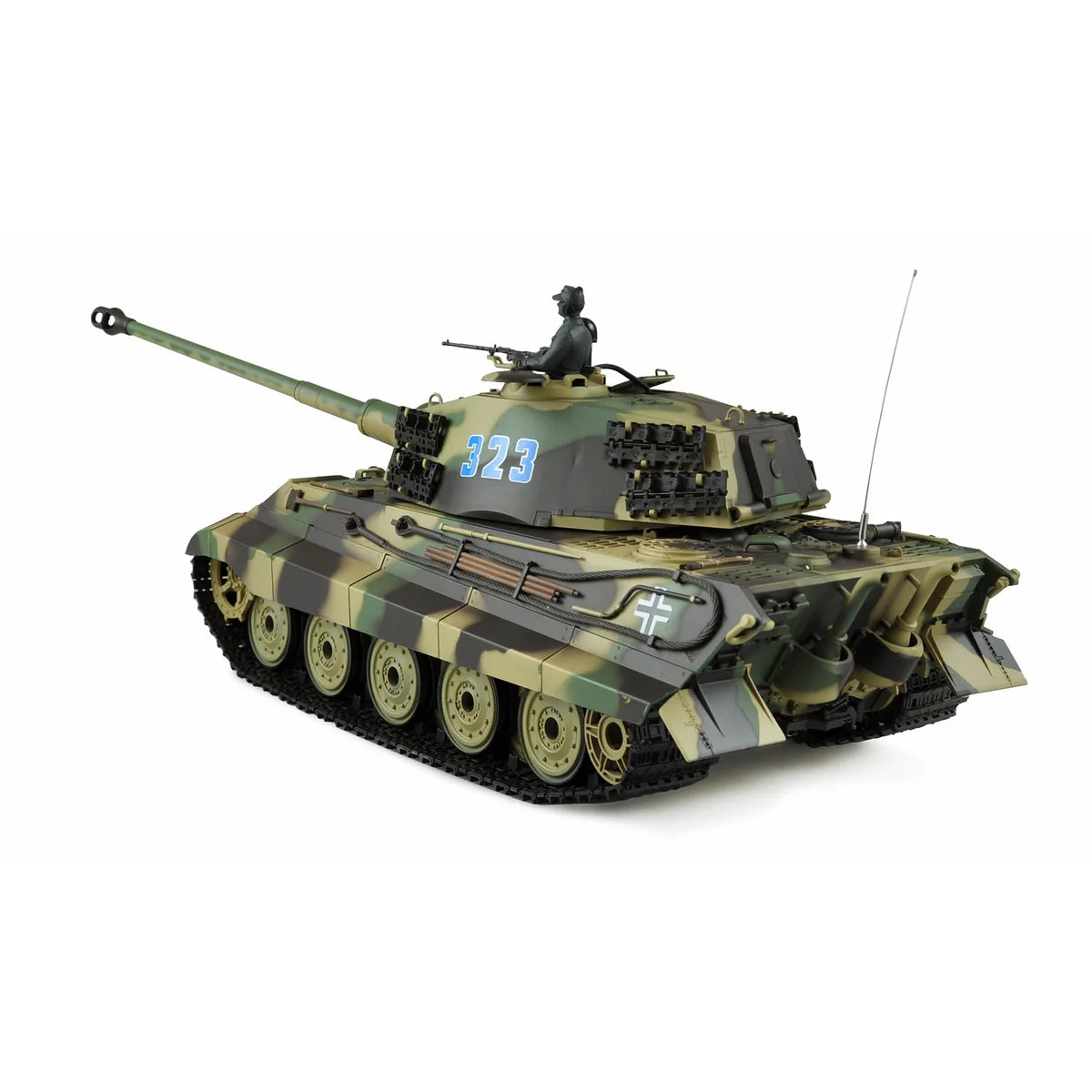 Amewi Königstiger Henschelturm Standard Line IR/BB 23072 im Maßstab 1:16 Panzer RTR – Seitenansicht
