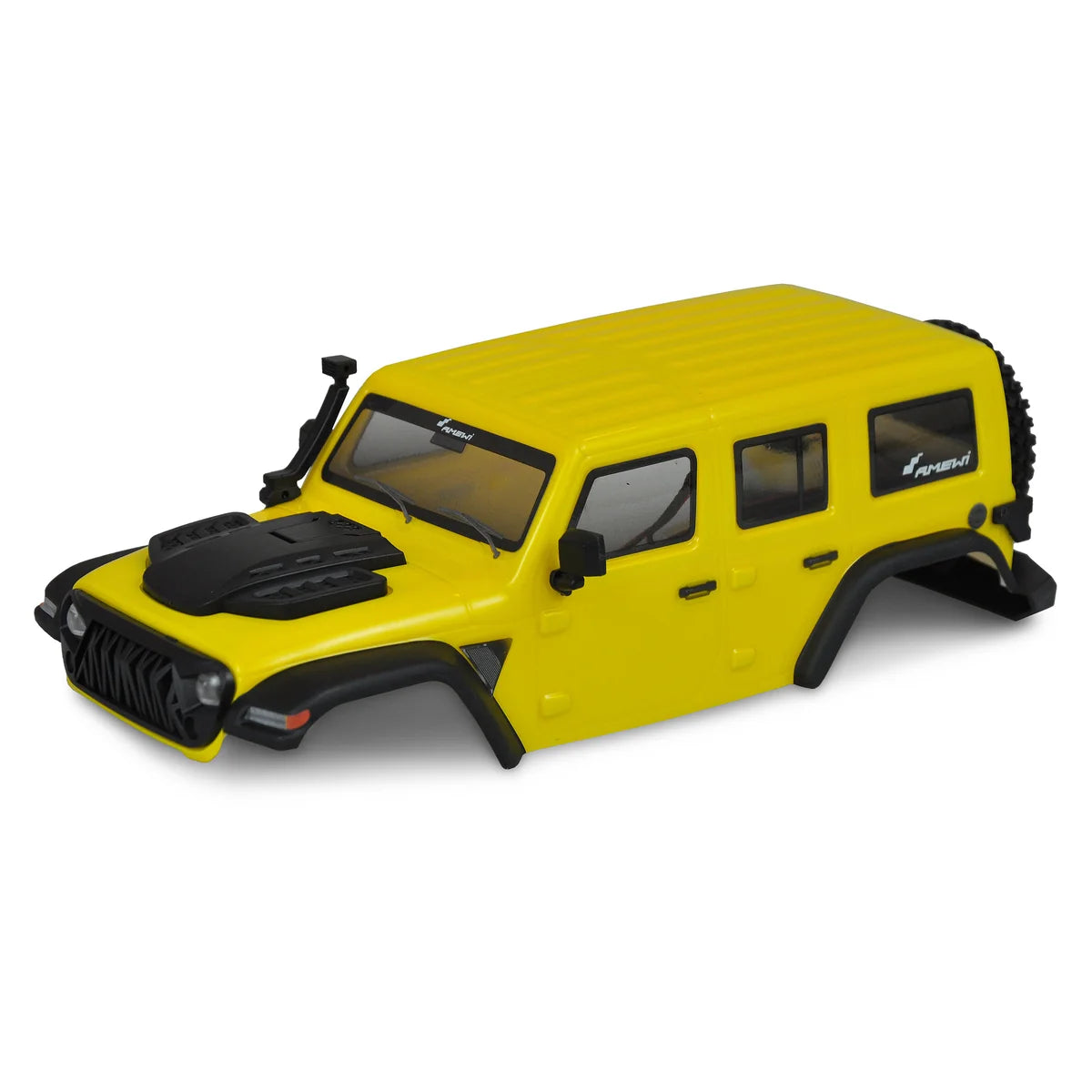 Amewi Kratos Karosserie Lexan Set für AMXRock AM18 Gelb 015-18052 Crawler – Seitenansicht