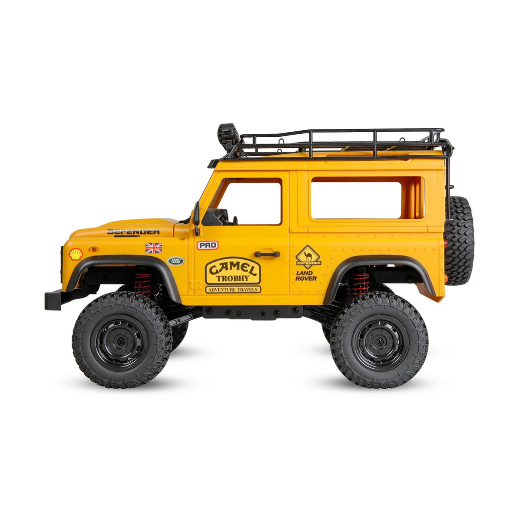 Amewi Land Rover Defender 90 Scale Crawler 4WD gelb 22565 im Maßstab 1:12 Crawler RTR – Seitenansicht