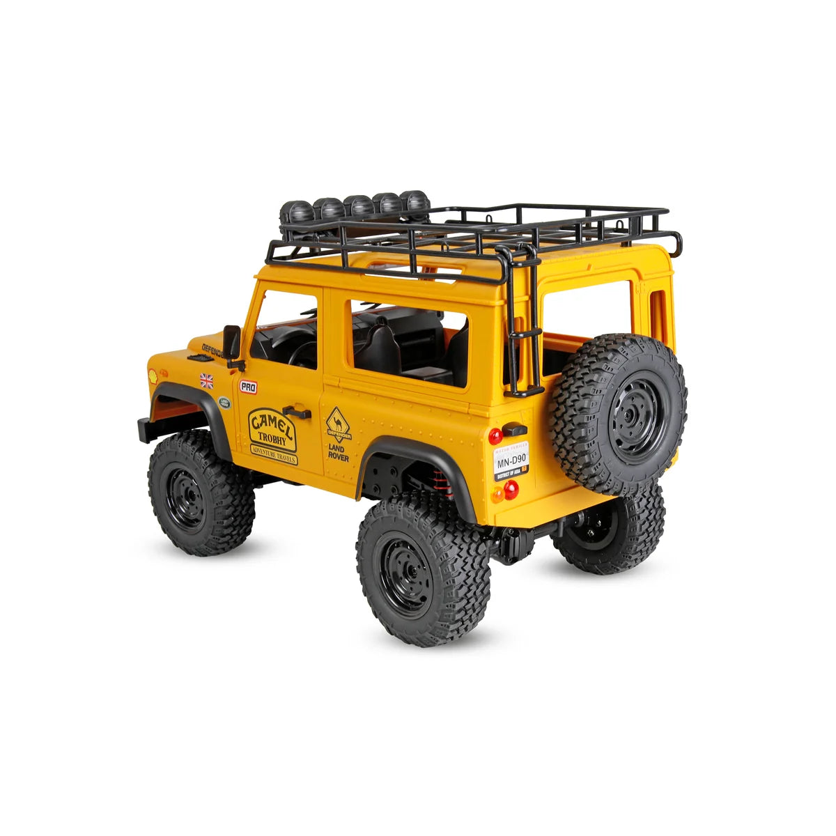 Amewi Land Rover Defender 90 Scale Crawler 4WD gelb 22565 im Maßstab 1:12 Crawler RTR – Seitenansicht