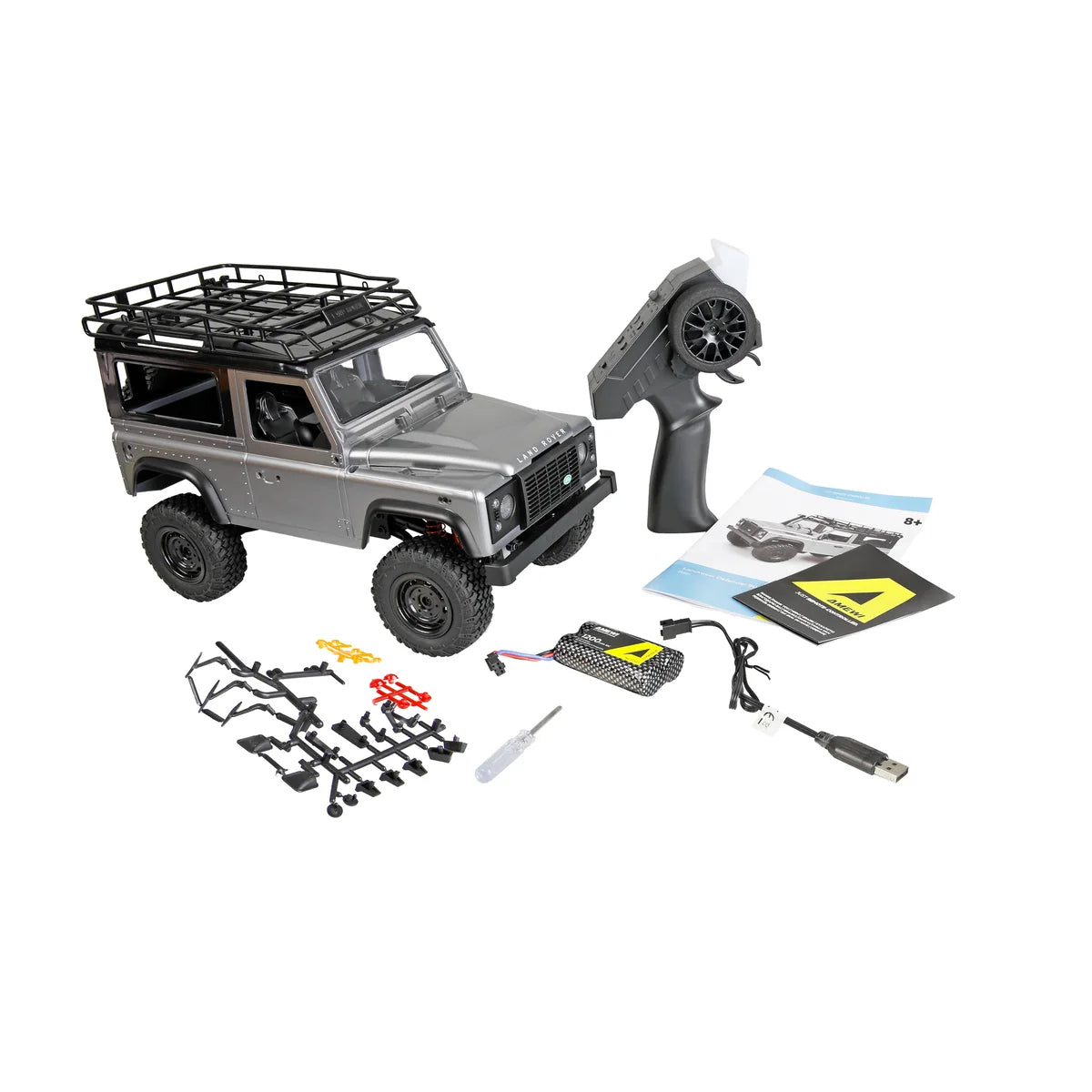 Amewi Land Rover Defender 90 Scale-Geländewagen 4WD 22507 im Maßstab 1:12 Offroad RTR – Lieferumfang und Zubehör