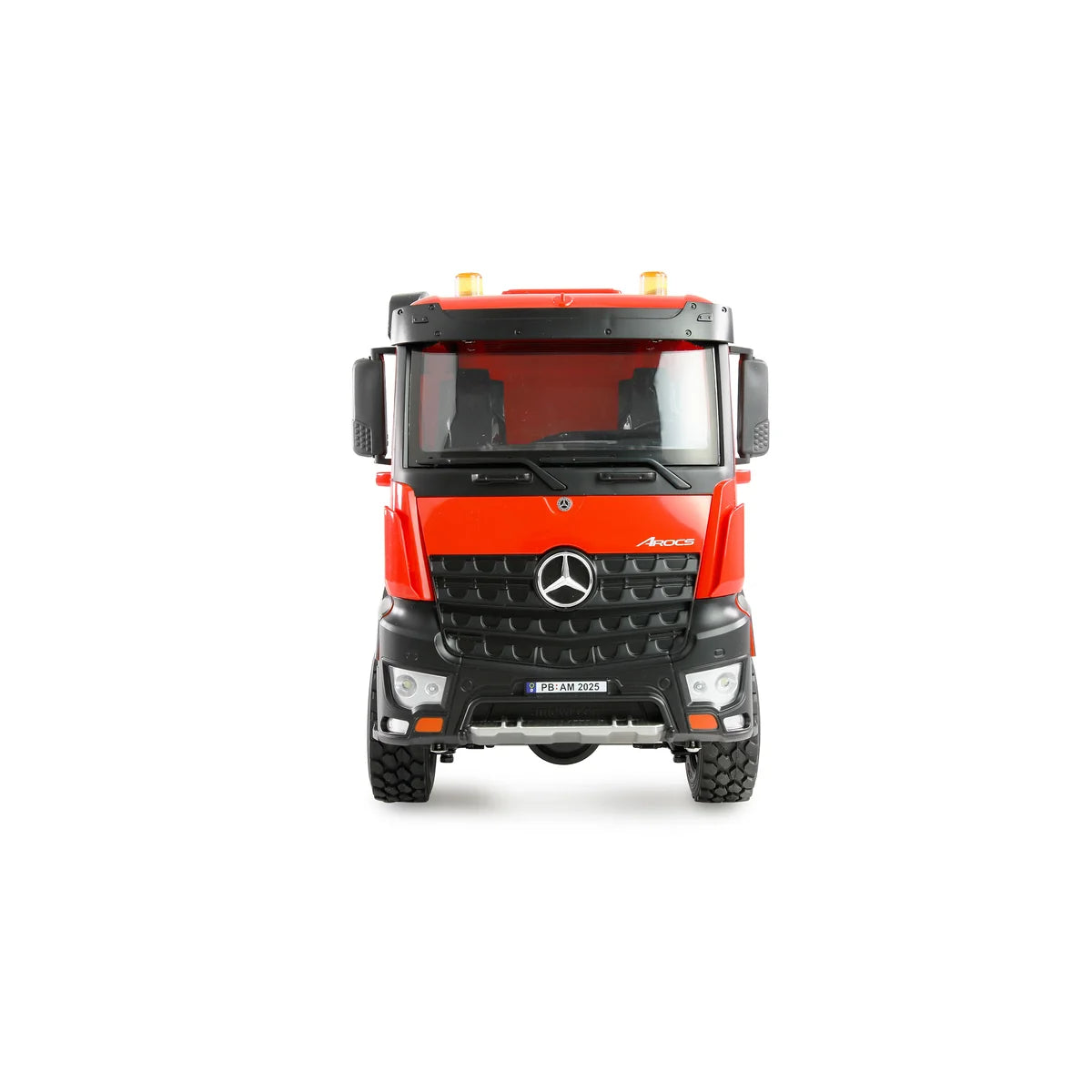 Amewi Mercedes-Benz Arocs Kipper 6x6 Rot 22684 im Maßstab 1:14 Baumaschine RTR – Frontansicht