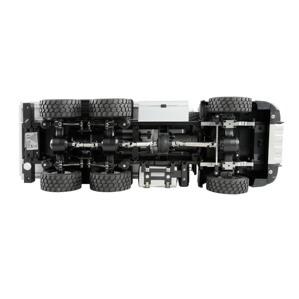 Amewi Mercedes-Benz Arocs Kipper 6x6 Rot 22684 im Maßstab 1:14 Baumaschine RTR – Unteransicht