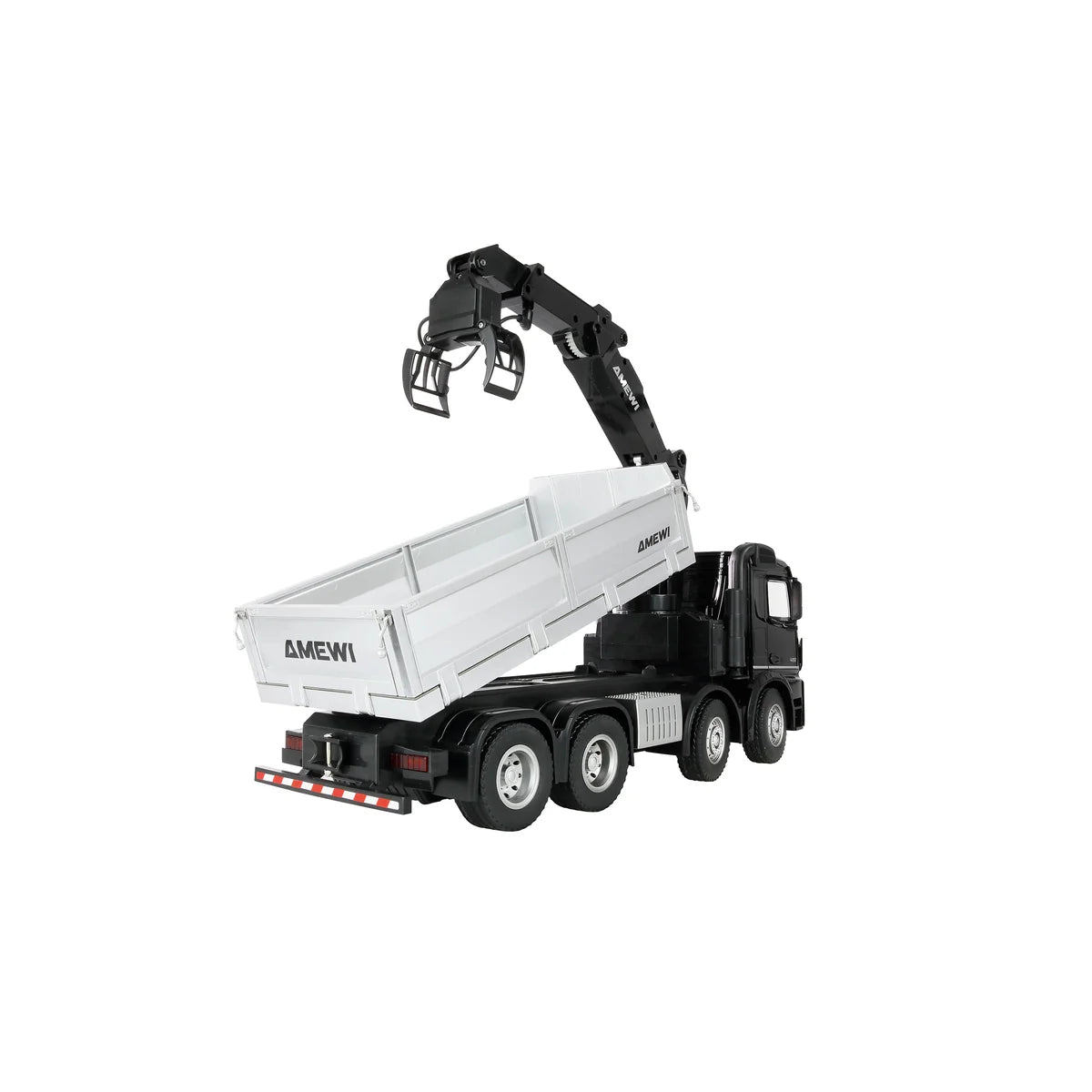 Amewi Mercedes-Benz Arocs Kranwagen mit Kipper 8x4/4 4WD 22716 im Maßstab 1:18 Baumaschine RTR – Seitenansicht