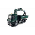 Amewi Mercedes-Benz Arocs Kranwagen mit Kipper grün 22568 im Maßstab 1:14 Baumaschine RTR – Seitenansicht