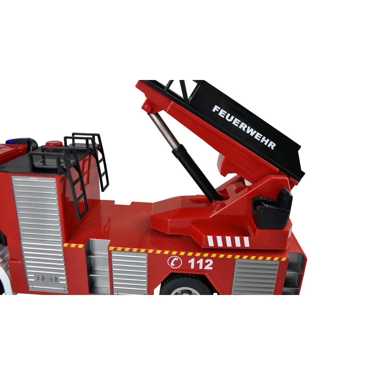 Amewi Mercedes-Benz Feuerwehr Drehleiterfahrzeug 22502 im Maßstab 1:18 Onroad RTR – Seitenansicht