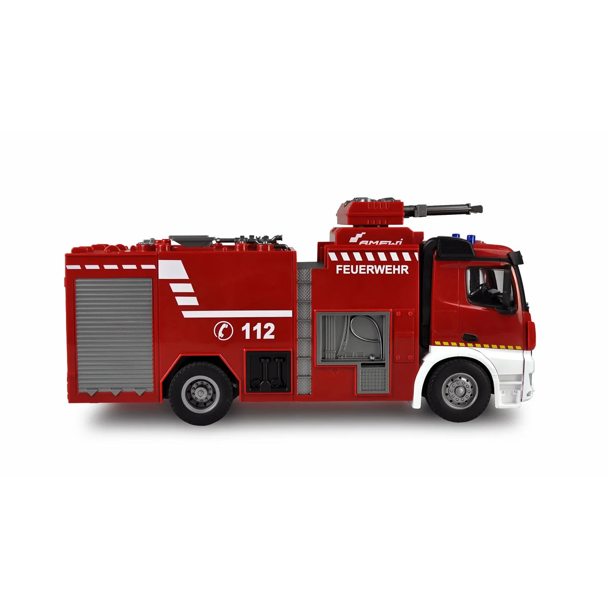 Amewi Mercedes-Benz Feuerwehr Löschfahrzeug 22503 im Maßstab 1:18 Onroad RTR – Seitenansicht