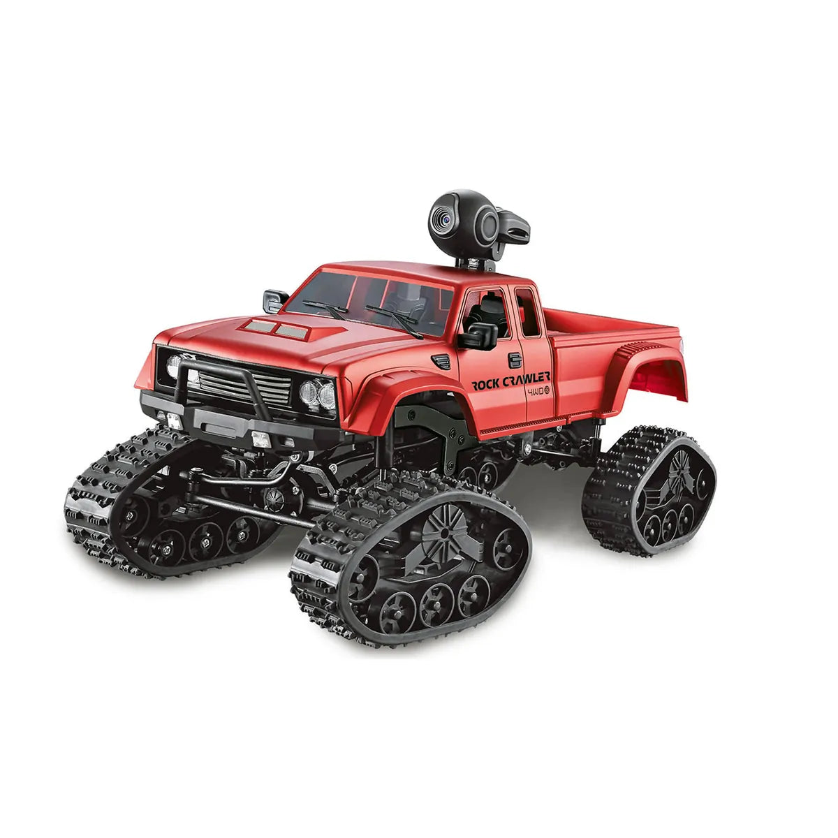 Amewi Pick-up Truck FPV mit Rädern & Ketten 4WD rot 22391 im Maßstab 1:16 Offroad RTR – Draufsicht