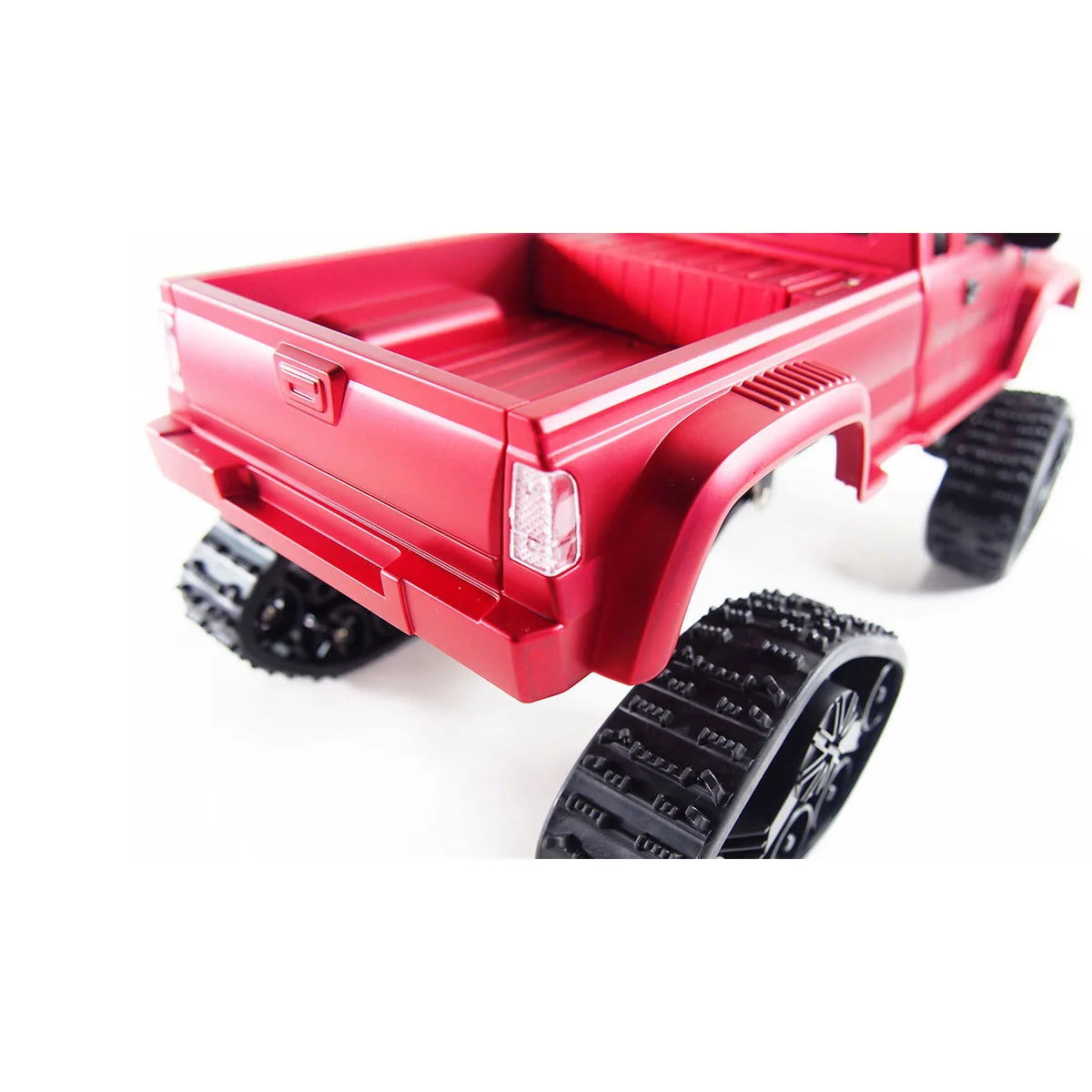 Amewi Pick-up Truck FPV mit Rädern & Ketten 4WD rot 22391 im Maßstab 1:16 Offroad RTR – Rückansicht