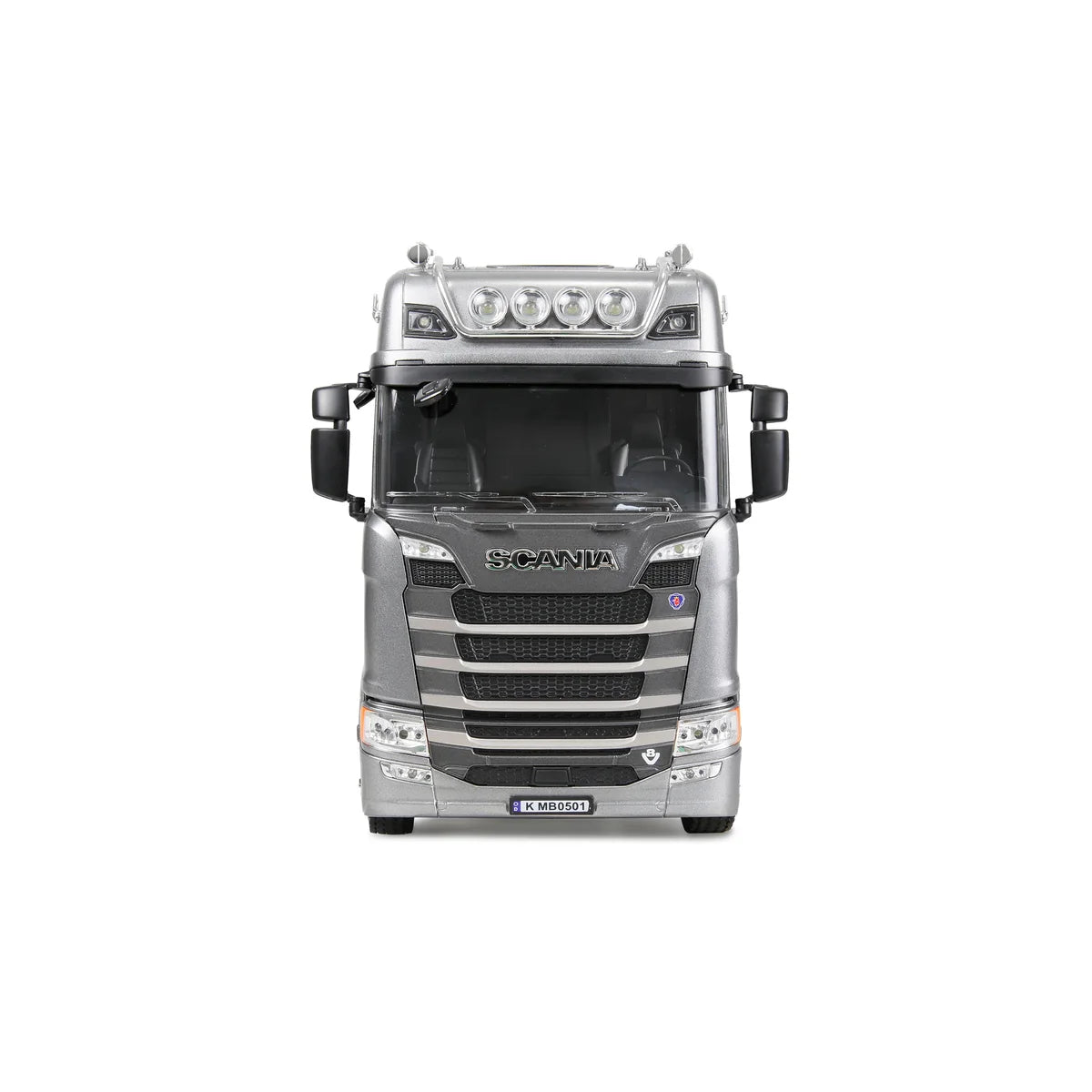 Amewi Scania 770 S Zugmaschine 6x4 Silber 22762 im Maßstab 1:18 Truck RTR – Frontansicht