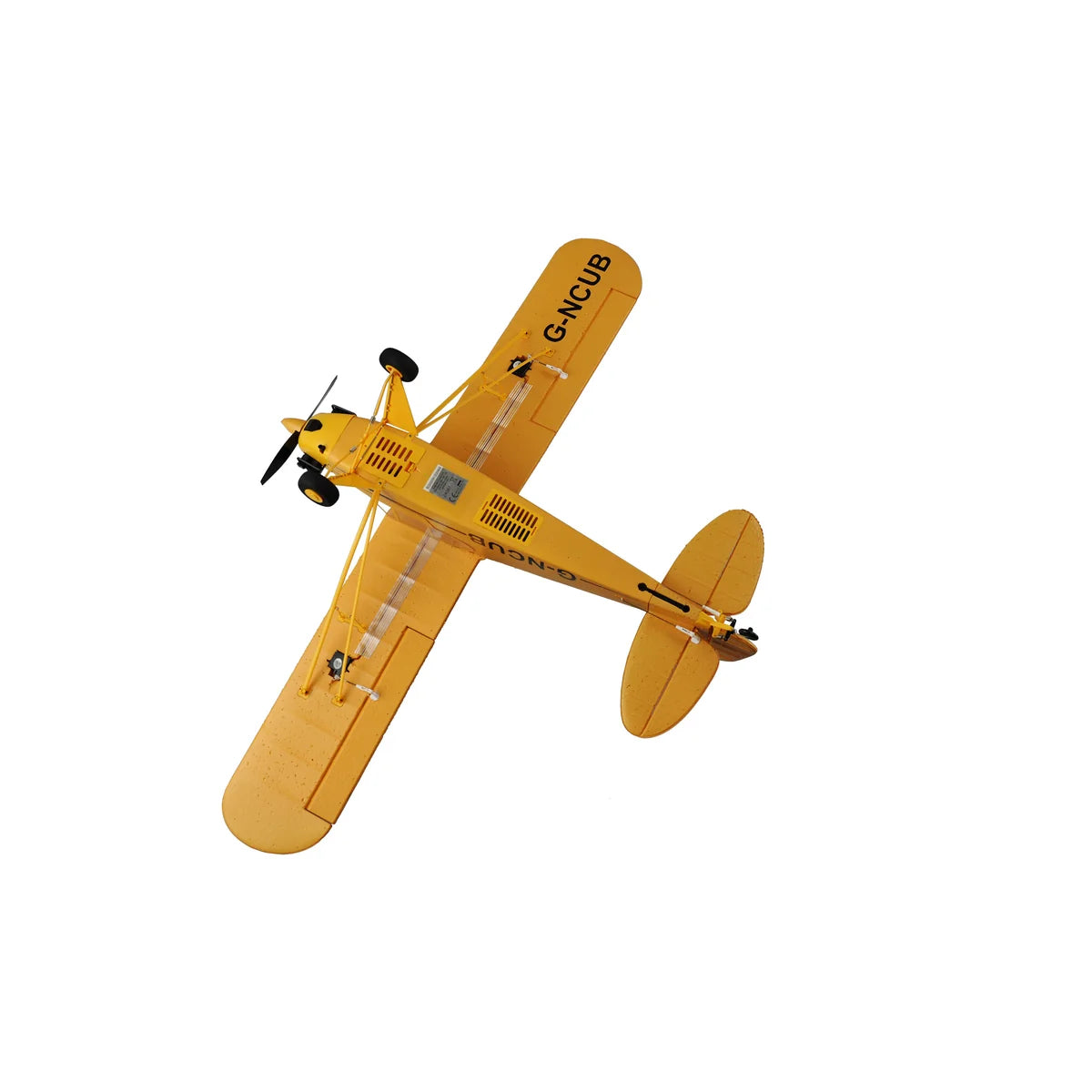 Amewi Skylark Propellerflugzeug 5-Kanal 650mm 3D/6G 24087 Flugzeug RTF – Draufsicht gelbes Propellerflugzeug von oben