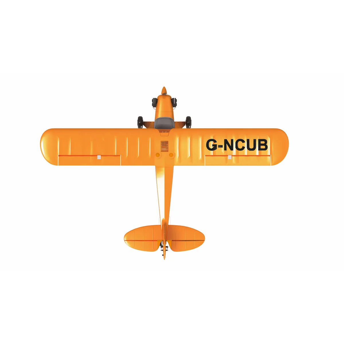 Amewi Skylark Propellerflugzeug 5-Kanal 650mm 3D/6G 24087 Flugzeug RTF – Draufsicht orangefarbenes Modellflugzeug von oben
