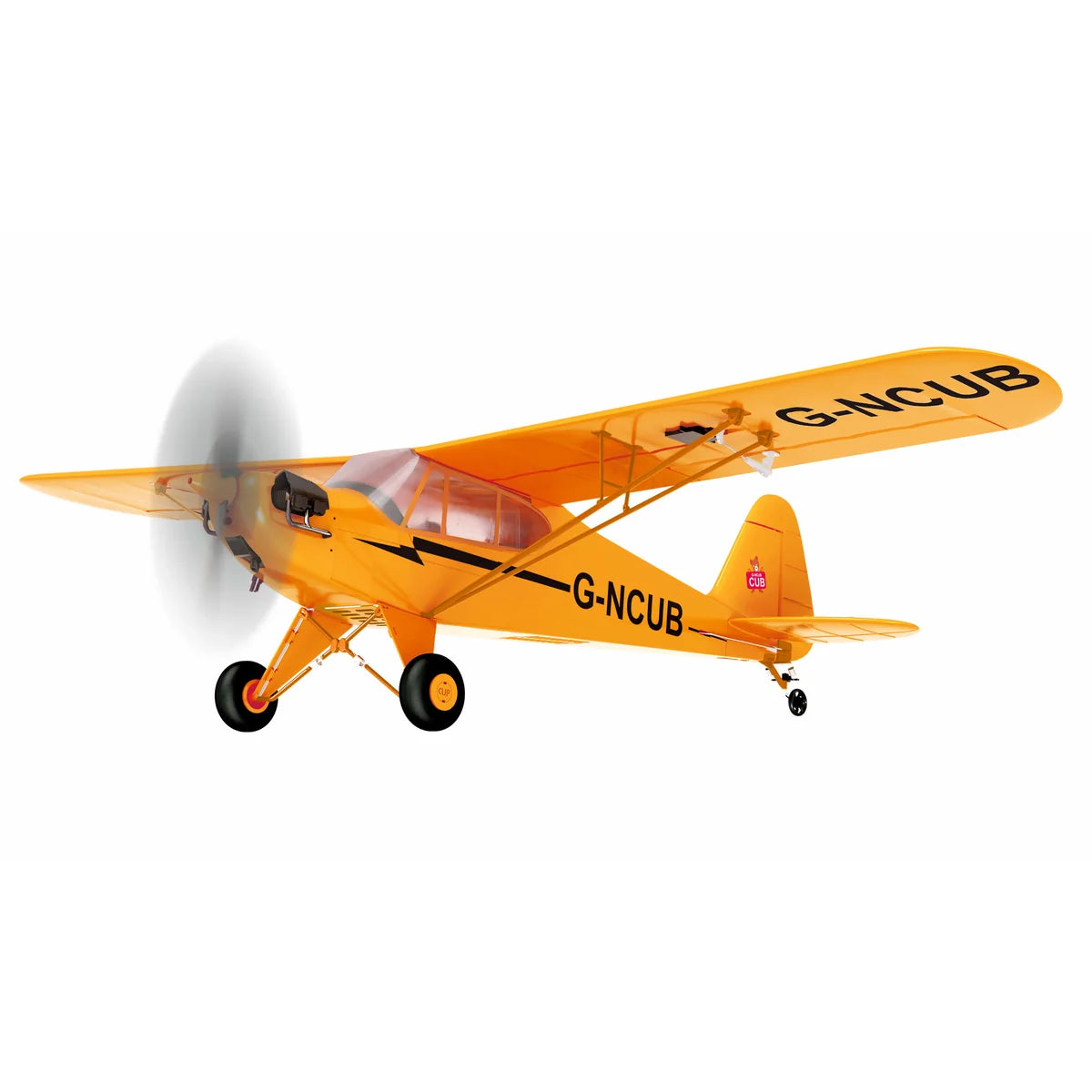 Amewi Skylark Propellerflugzeug 5-Kanal 650mm 3D/6G 24087 Flugzeug RTF – Seitenansicht mit Propeller und Fahrwerk