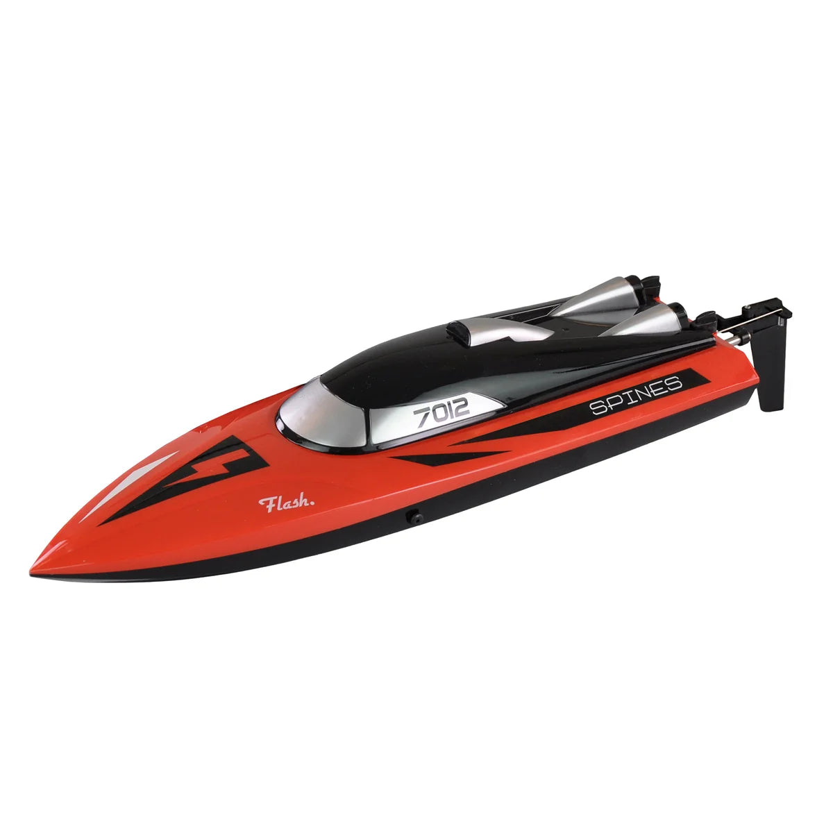 Amewi Speedboot 7012 Mono 460mm 25km/h rot 26069 Speedboot RTR – Seitenansicht Speedboot im Profil, rot-schwarze Lackierung