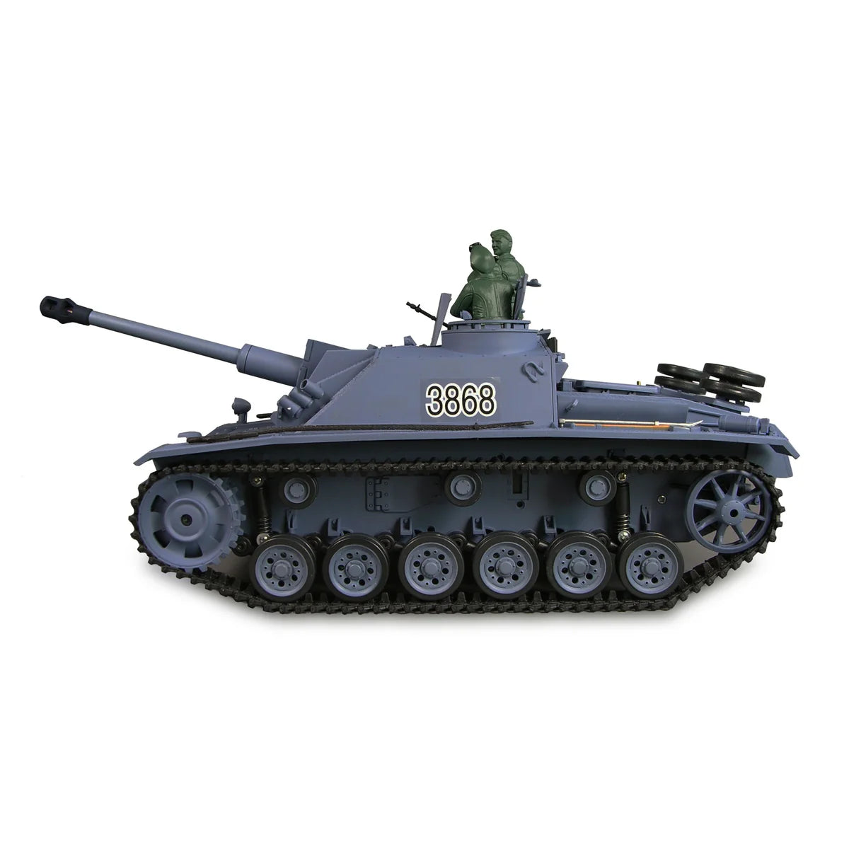 Amewi Sturmgeschütz III Standard Line IR/BB 23067 im Maßstab 1:16 Panzer RTR – Seitenansicht