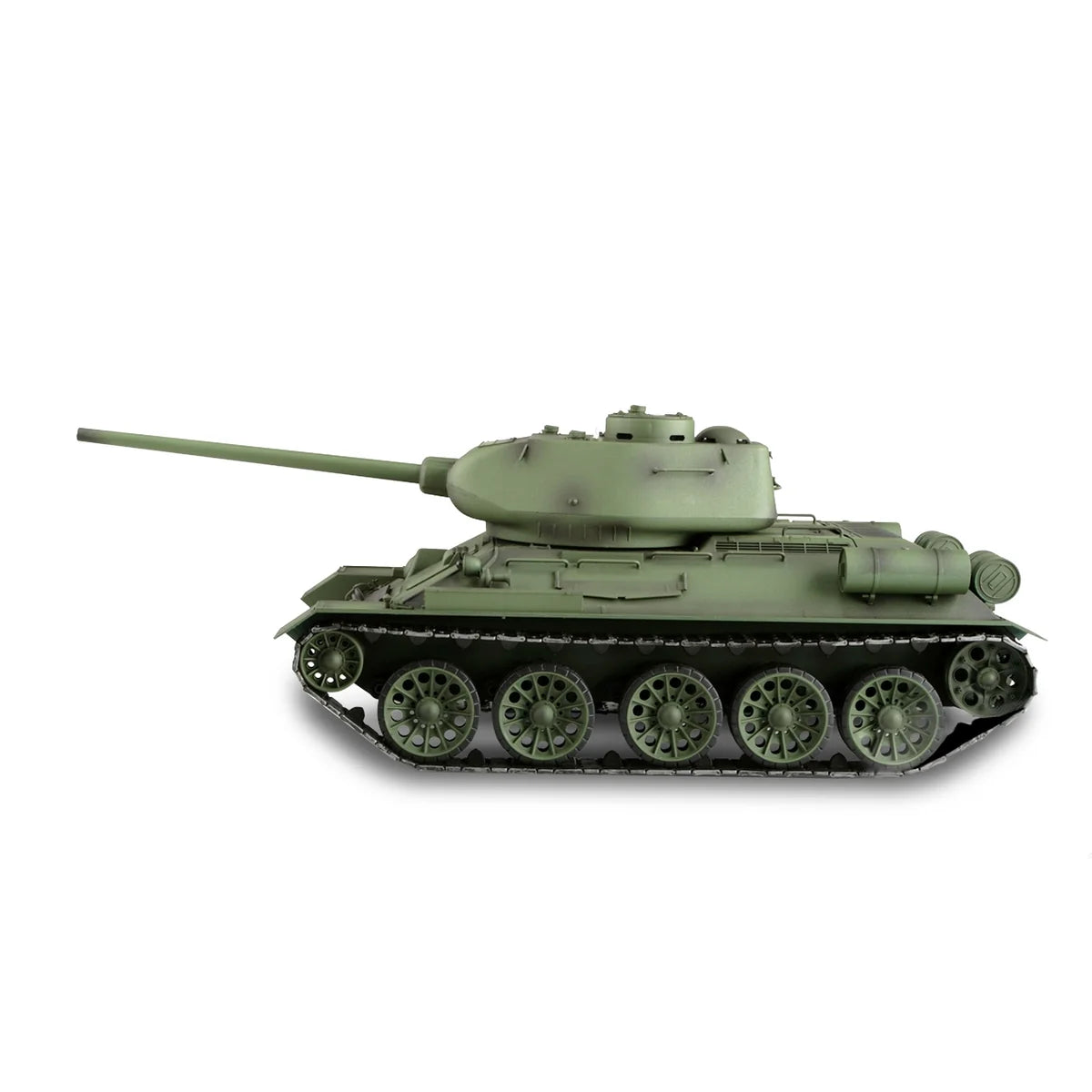 Amewi T34/85 Advanced Line IR/BB 23075 im Maßstab 1:16 Panzer RTR – Seitenansicht mit fünf Laufrollen und Geschütz