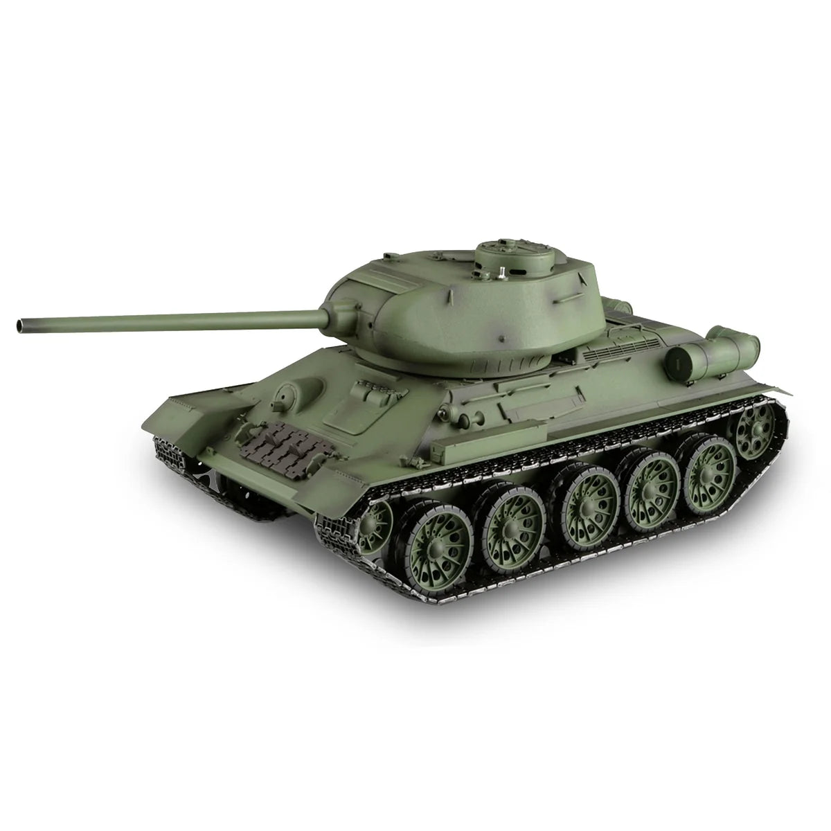 Amewi T34/85 Advanced Line IR/BB 23075 im Maßstab 1:16 Panzer RTR – Seitenansicht mit Kettenfahrwerk und Geschütz