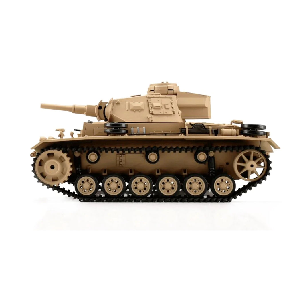 Amewi Tauchpanzer III Standard Line IR/BB 23064 im Maßstab 1:16 Panzer RTR – Seitenansicht mit Kette, Laufrädern und Geschütz
